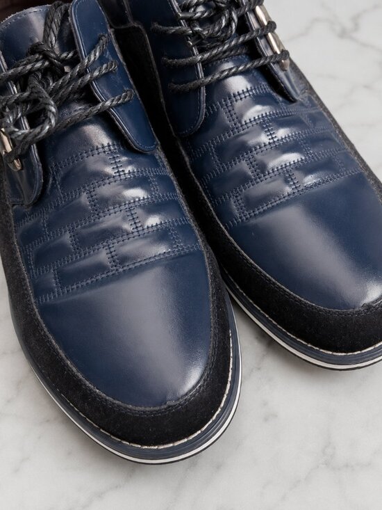 Gatsby Men’s Navy Black Lace Up Casual Dress Shoes main image 4